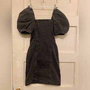 H&m puff sleeve denim dress